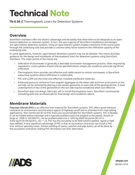 TN 6.50_C - Thermoplastic Liners for Detention Systems