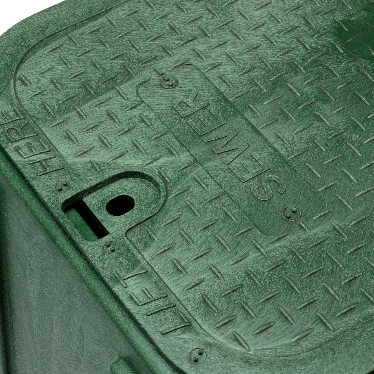 The valve box lid and bolt securely in place on the NDS 14 in. x 19 in. Rectangular Pro-Spec® Series Green Box and Green Sewer Cover (NDS 314BC) keeping components protected against the elements, foot traffic, lawn care equipment, and potential vandalism while keeping them out of sight