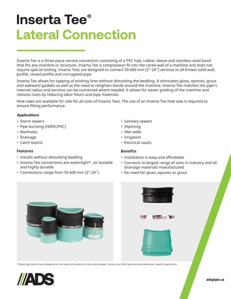 Inserta Tee Lateral Connection