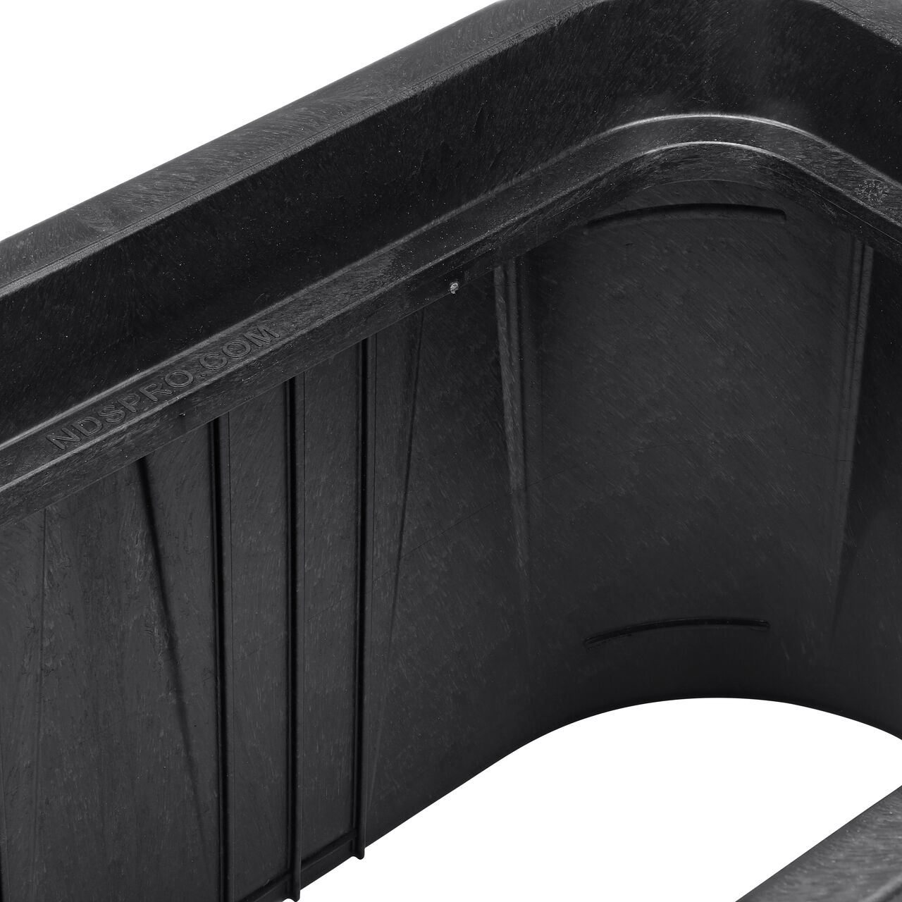 Closeup view of the inside reinforced edges and the seat the lid sits on, on the NDS 14 in. x 19 in. Rectangular Pro-Spec® Series Valve Box and Cover (NDS 314BBLK)