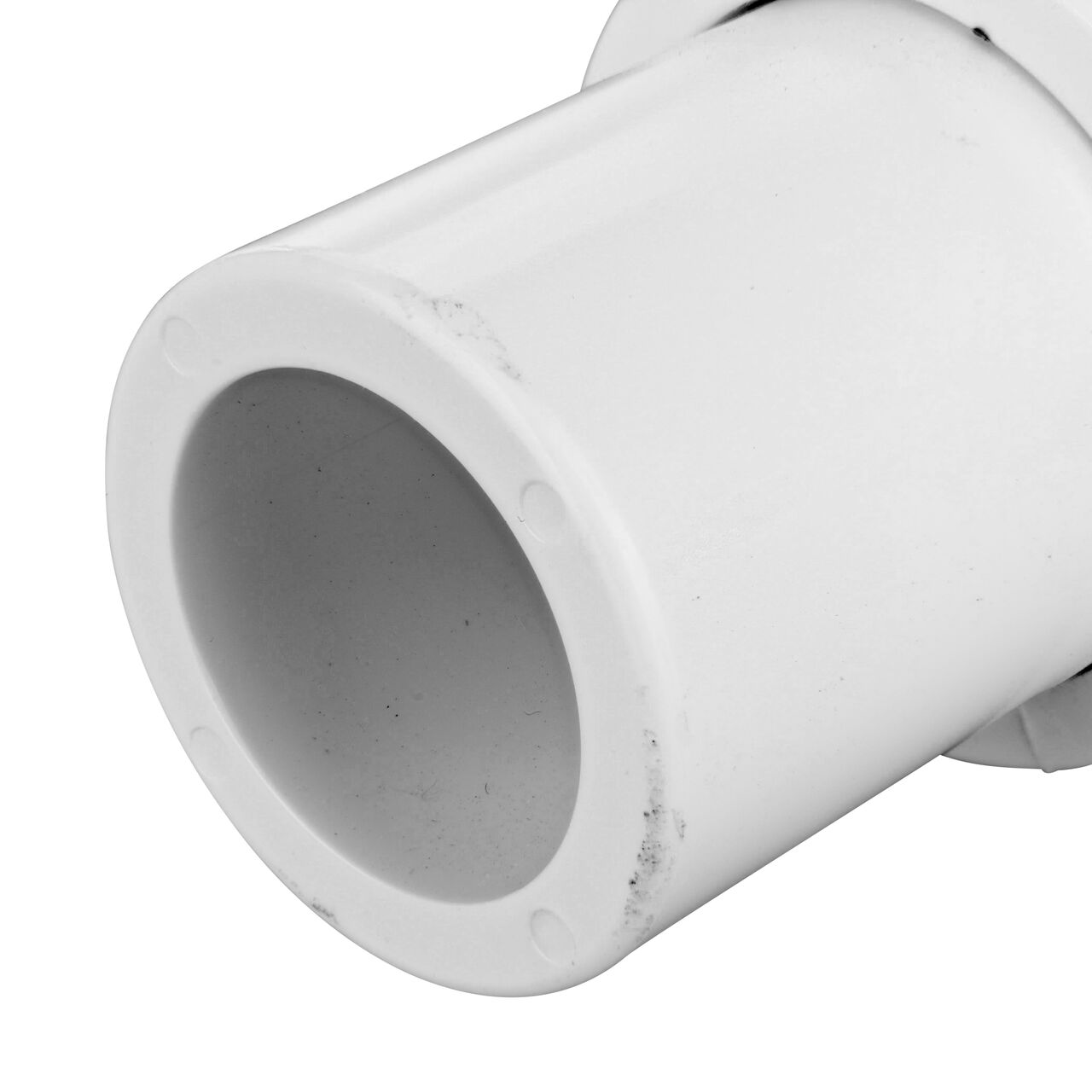 Closeup view of the 3/4 inch spigot end on the Pro-Span 3/4 in. Expansion Repair Coupling (118-07), which requires a 3/4 in. Schedule 40 PVC coupling, sold separately, for installation
