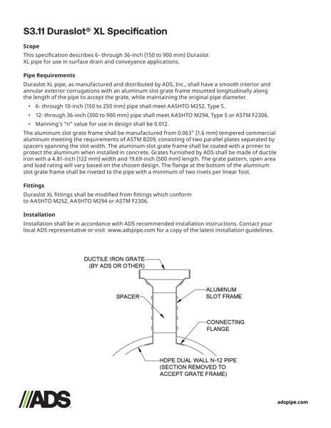 S3.11 Duraslot XL Specification