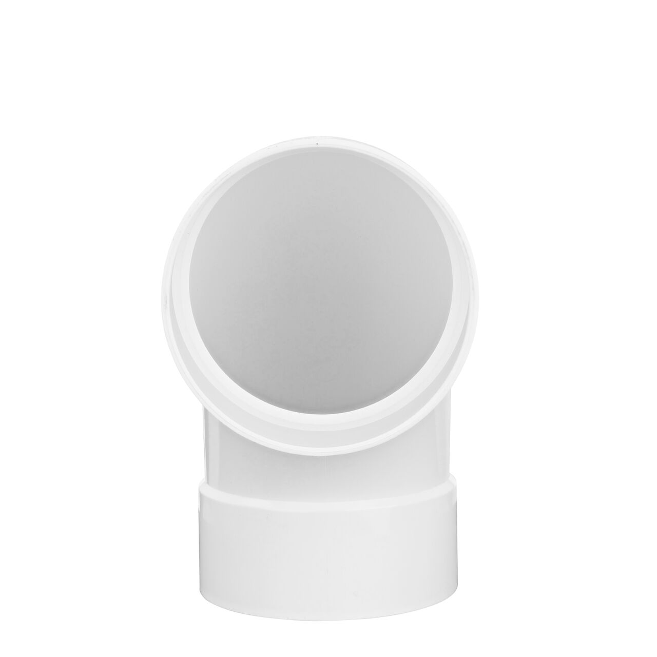 Front vertical view of the NDS 4 in. PVC Sewer and Drain 90° Long-Turn Elbow (NDS 41P0*, NDS 41P0)
