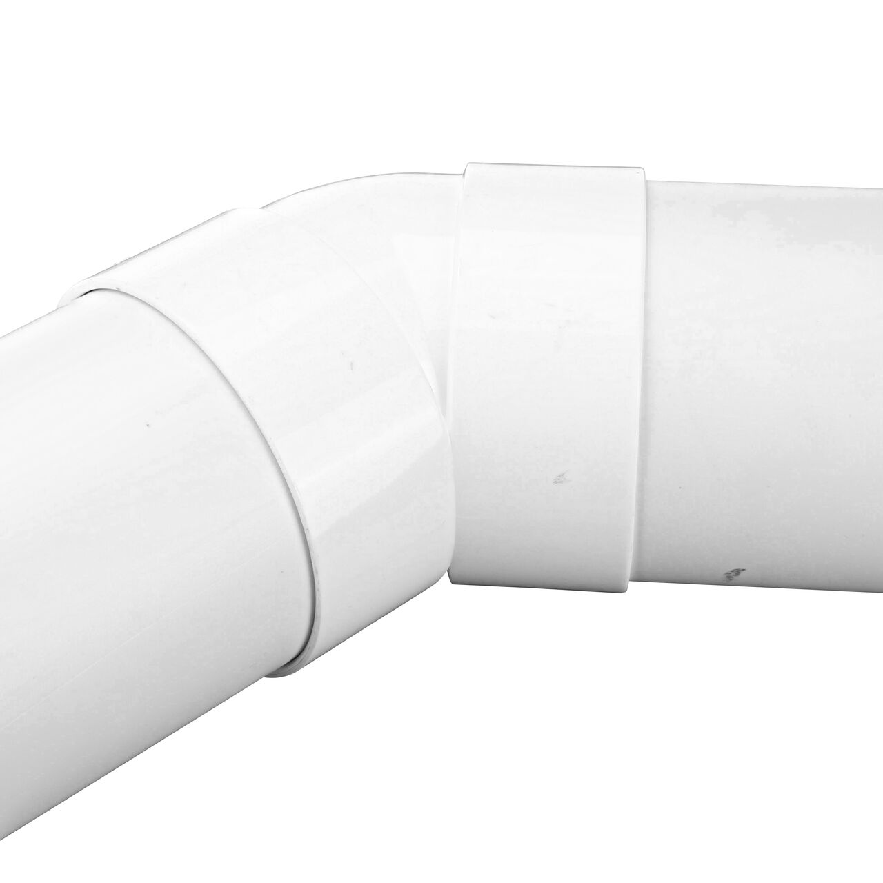 Front vertical view of the NDS 4 in. PVC Sewer and Drain 45° Elbow (NDS 4P03*, NDS 4P03)