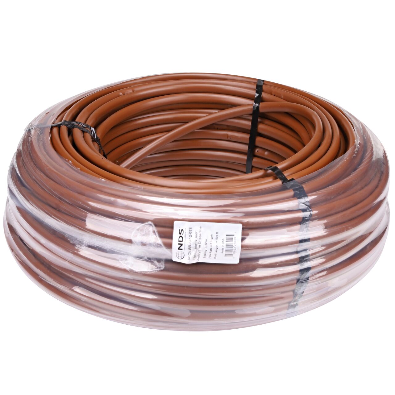 Build your drip irrigation system with NDS 500 ft. 17mm Dura Flo™ Dripline (NDS SFCV-BR-6412-05S, NDS SFCV-BR-6418-05S, NDS SFCV-BR-6218-05S, NDS SFPC-BR-17212-05S, NDS SFPC-BR-17412-05S, NDS SFPC-BR-17218-05S)