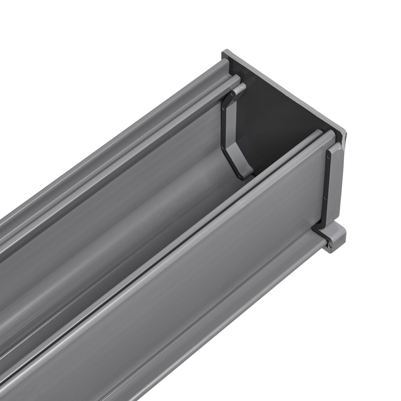 The NDS Mini Channel End Cap (NDS 547) installed on the NDS Mini Channel™ Drain (NDS 500) with any grates