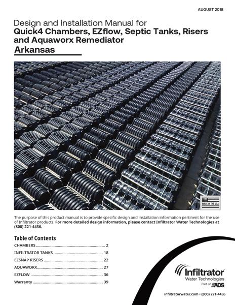 Quick4 Chambers, EZflow, Tanks, Risers & Aquaworx Design & Installation Manual - Arkansas