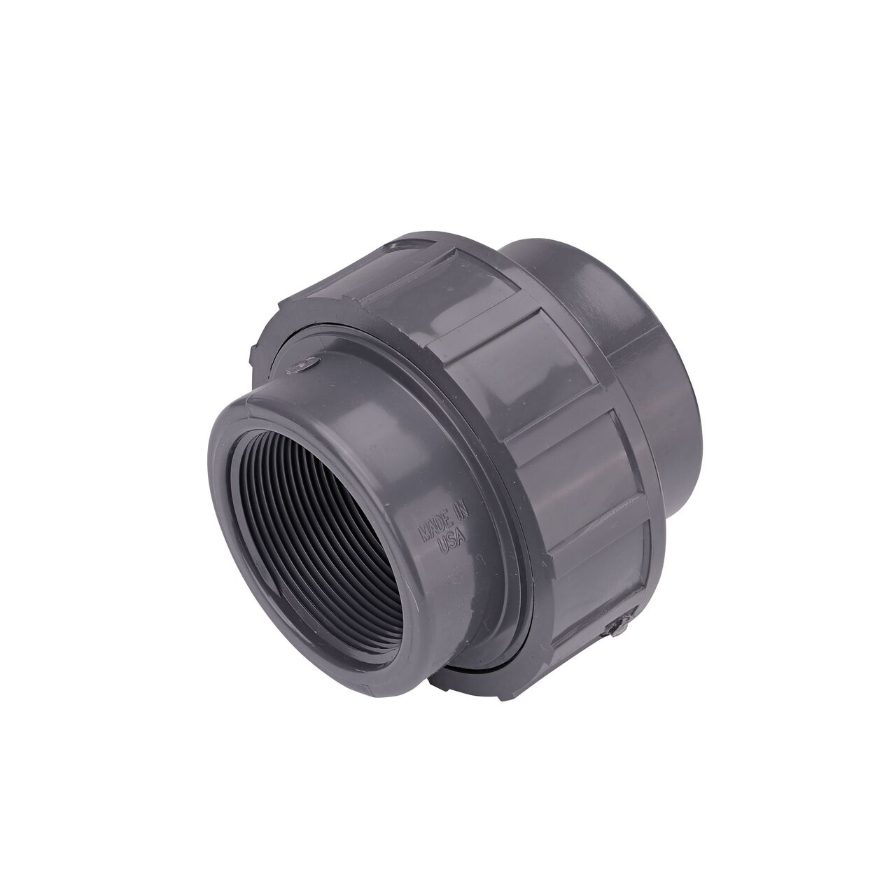 The NDS 2 in. PVC Union is an easy-fit coupling has two FPT ends that threads onto 2 in. Sch. 80 pipe ends for pool and spa, irrigation, and plumbing installations (NDS U-2000-T)