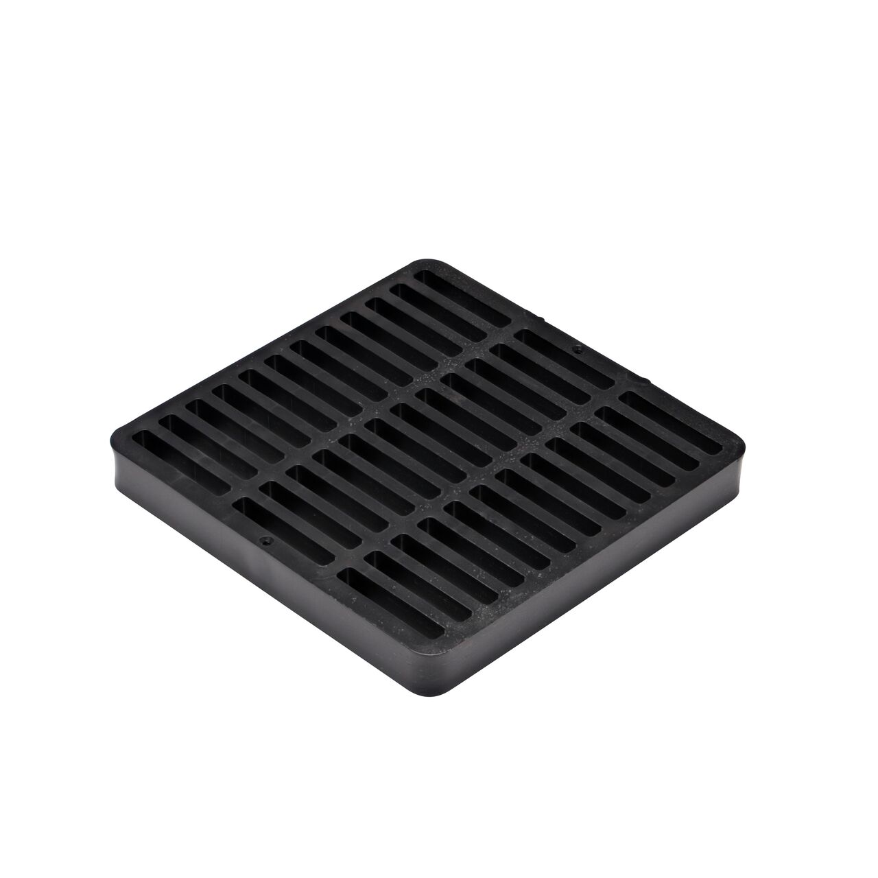 Hero Shot of Black Plastic 9 in. Square Catch Basin Drain Grate (NDS 980)