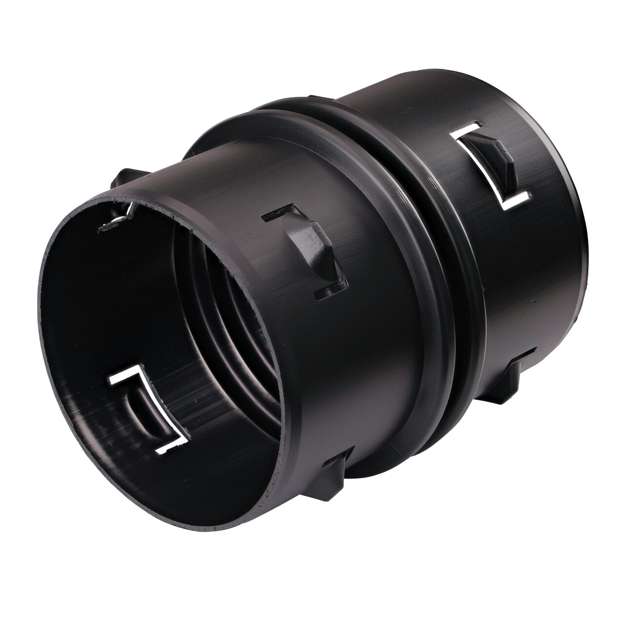 The 6 in. High-Density Polyethylene Corrugated Internal Coupling attaches inside of pipes to connect them (NDS 6C07)