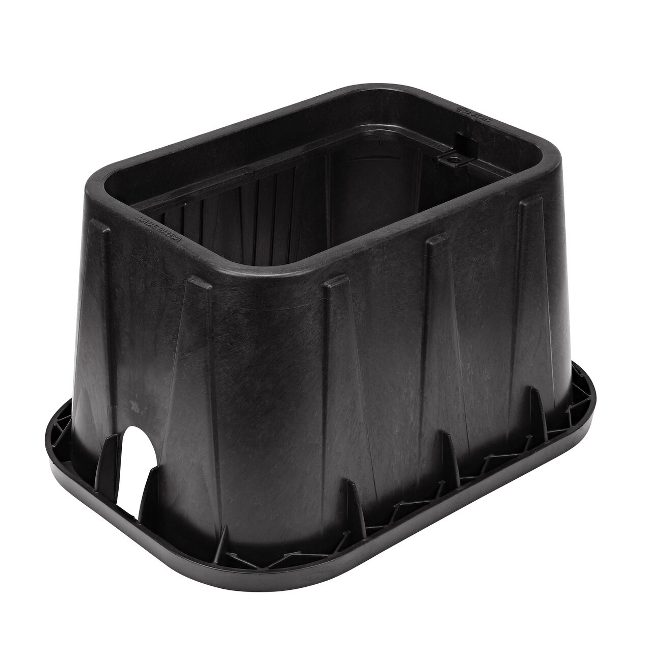 The durable black plastic 14 X 19 in. Rectangular Pro-Spec® Series Valve Box (NDS 313BCB) has a height of 12 in. and includes a universal locking mechanism (ULM) hole allowing a variety of bolts and screws to be used to secure the covers