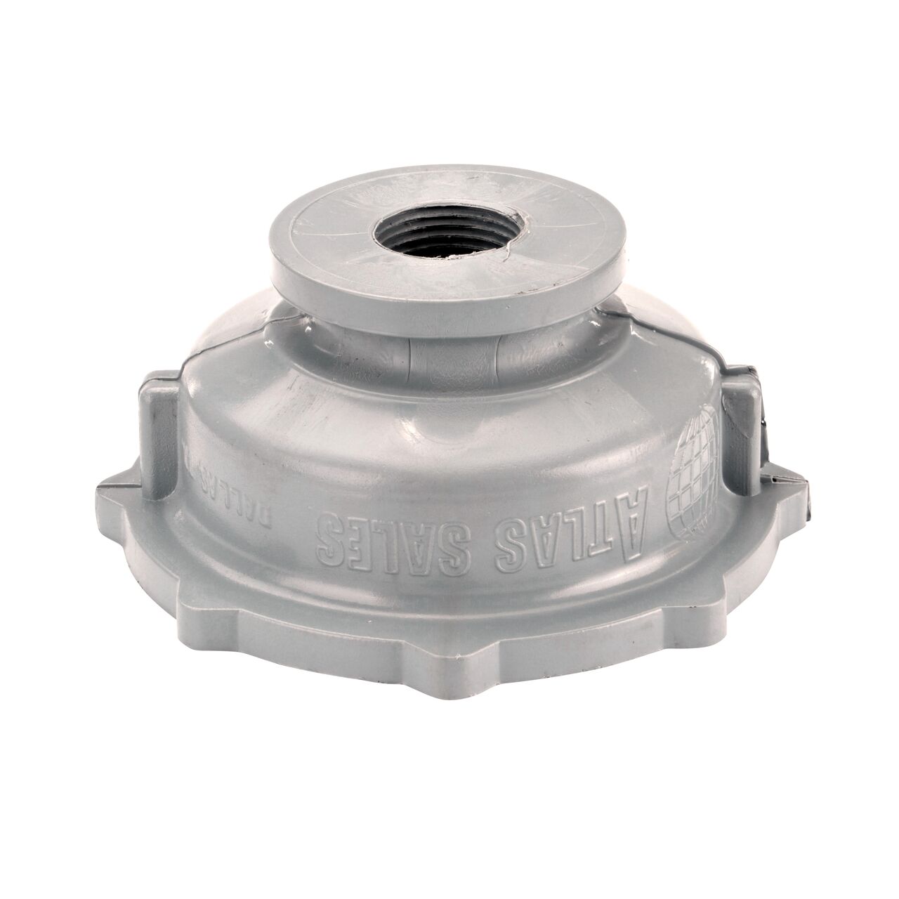 The NDS Gray 2-1/2 in. FPT X 3/4 in. FPT Fire Hydrant Cap (NDS 23-25T) fits 2-1/2 in. hydrant outlets on one end, and 3/4 in. MPT connections on the other end