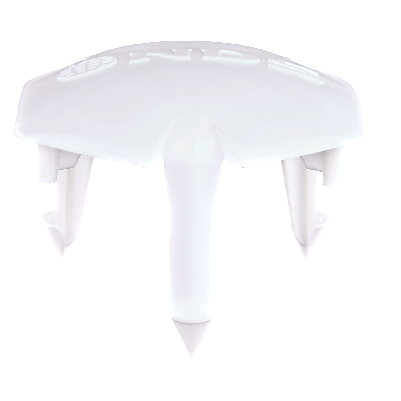 Raised dome design on the White NDS EZ Marker™ Parking Delineator prevents debris from sticking to the surface