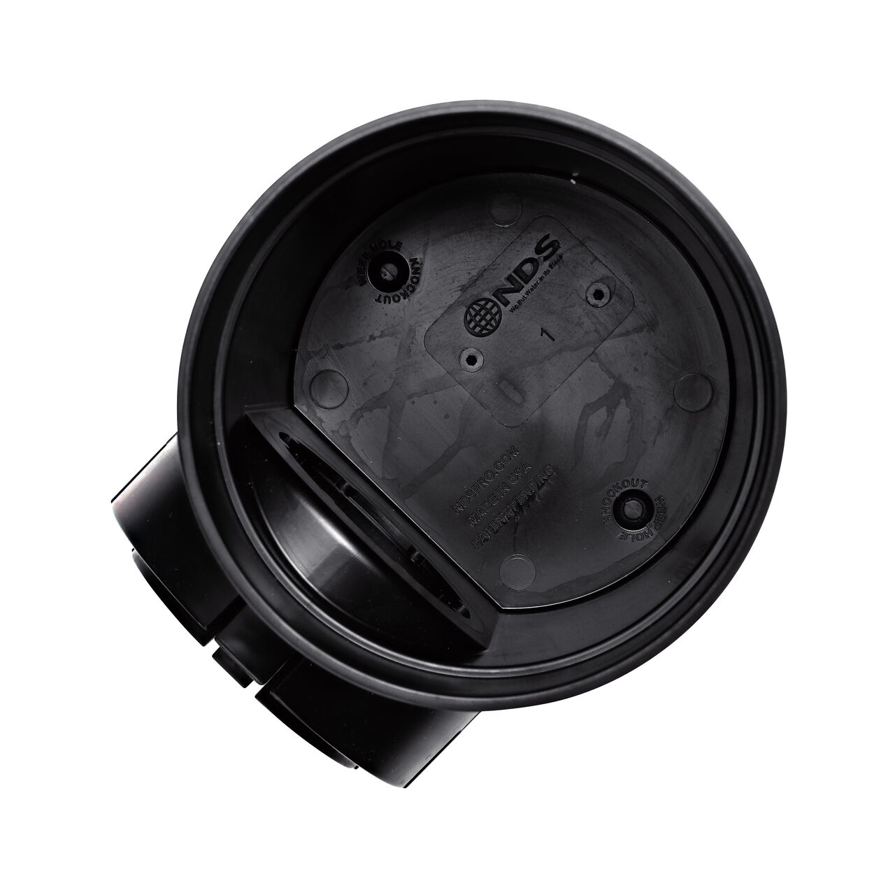 Inside view of the single outlet NDS 6 in. Round Spee-D Catch Basin Drain (NDS 101, NDS 101ATBLKIT)