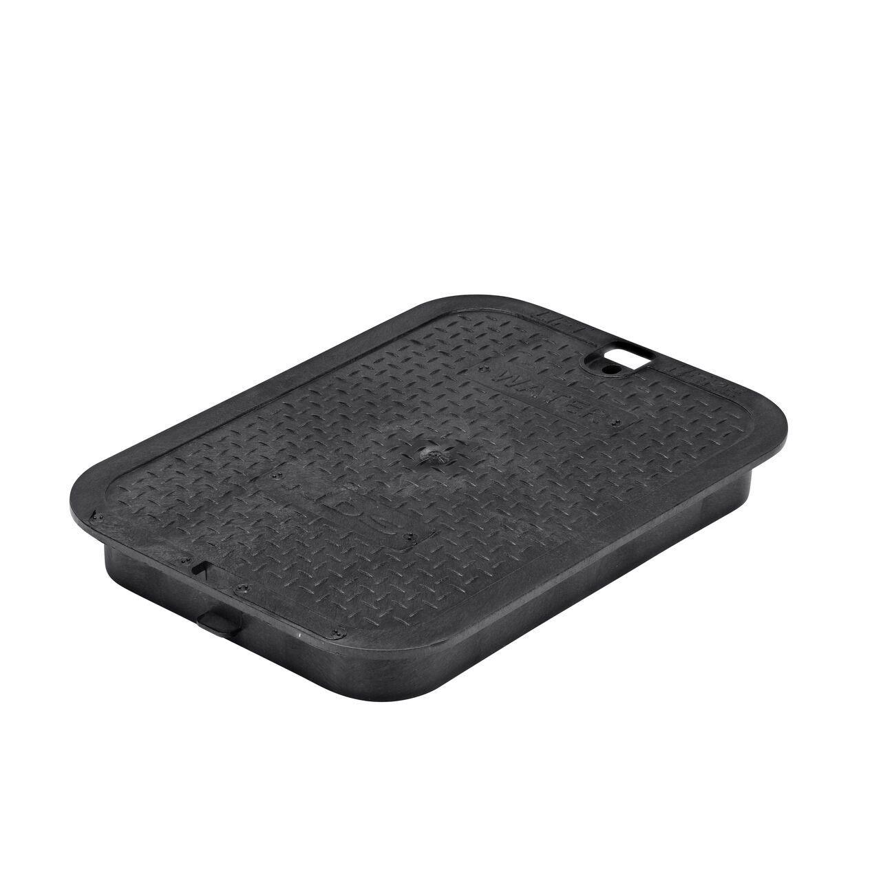 This NDS 14 X 19 in. Rectangular Standard Series Valve Box Cover is a Black Cover with Water markings on the lid (NDS 113CW) and fits NDS standard series 14 X 19 in. valve boxes
