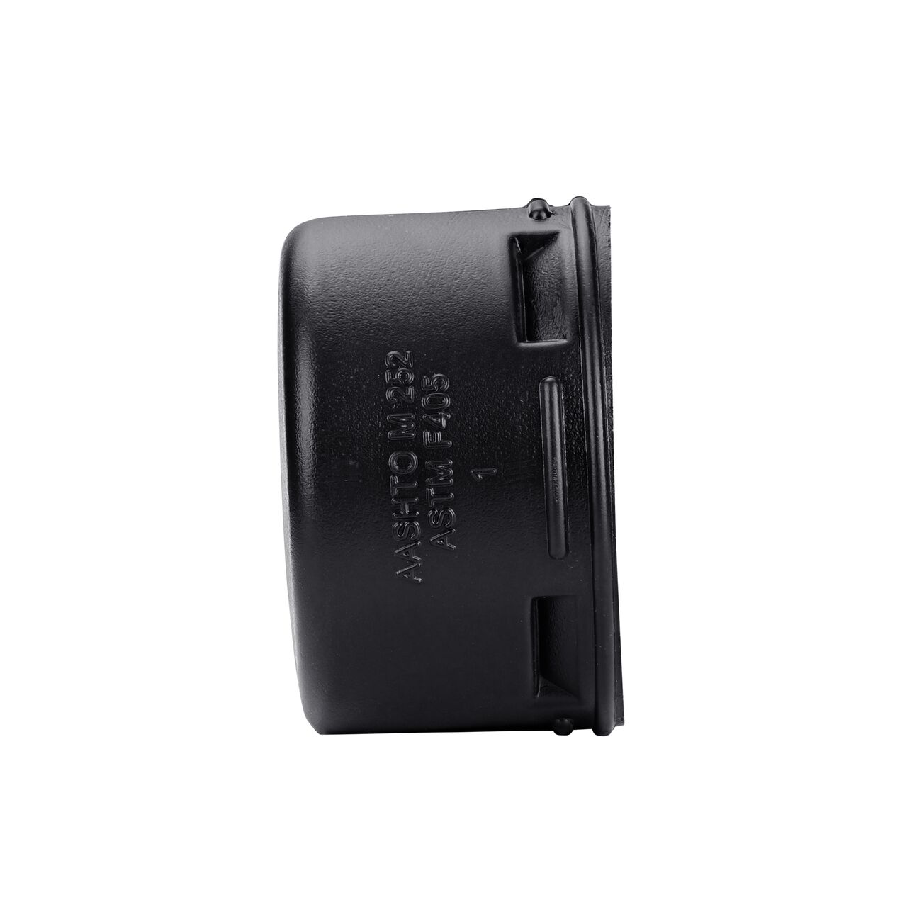 Side view of the 3 in. High-Desity Polyethylene Corrugated End Cap (NDS 3C06)