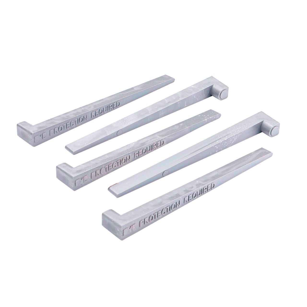 Showing both ends of the NDS 6 in. Profile Channel Installation Stakes (NDS 230, NDS 230B) which hold the channel drain in place during installation