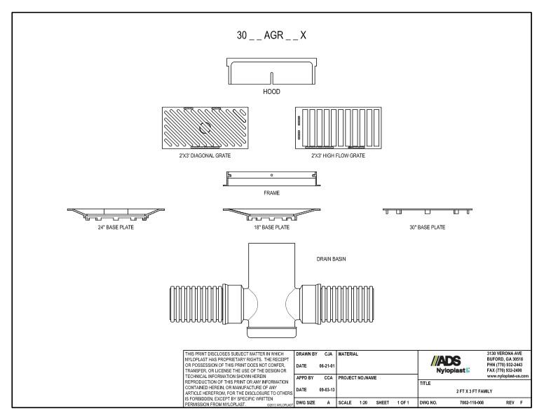 2' x 3' Family Nyloplast Detail 