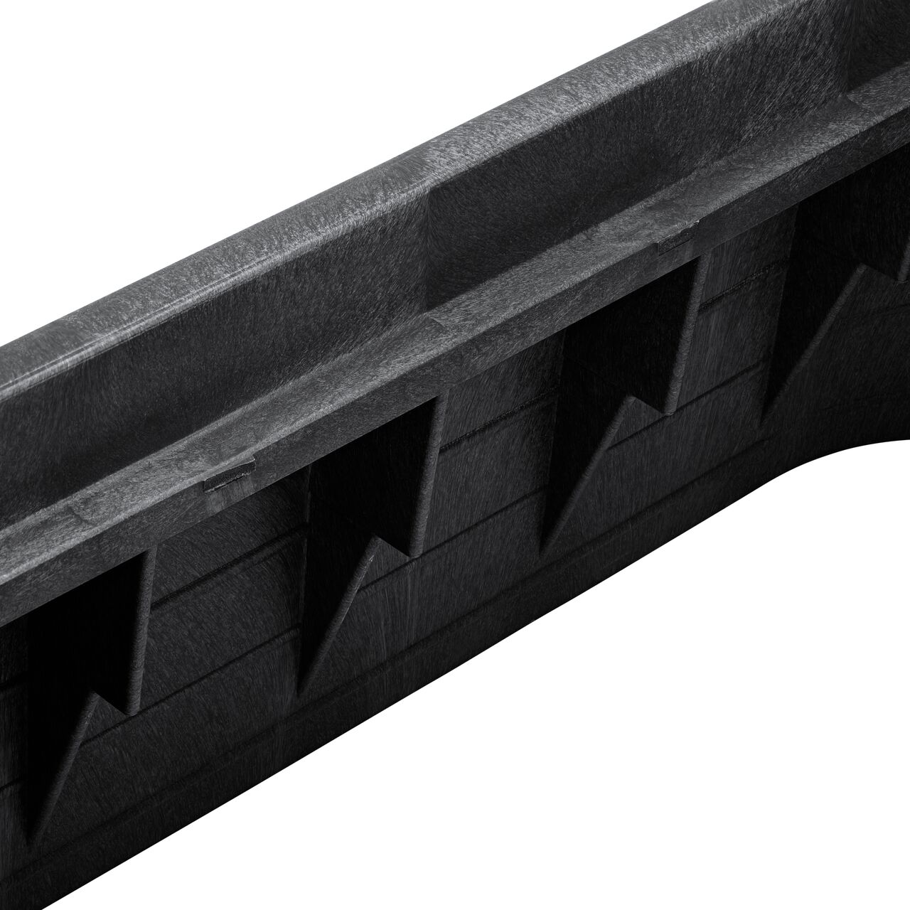 Closeup view of the inside reinforced edges on the NDS 13 in. x 24 in. Rectangular Pro-Spec® Series Valve Box and Cover (NDS 325B)