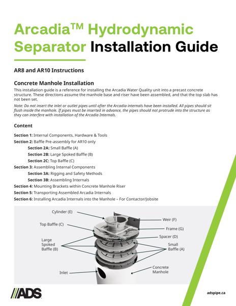 Arcadia AR 8-10 Installation Guide