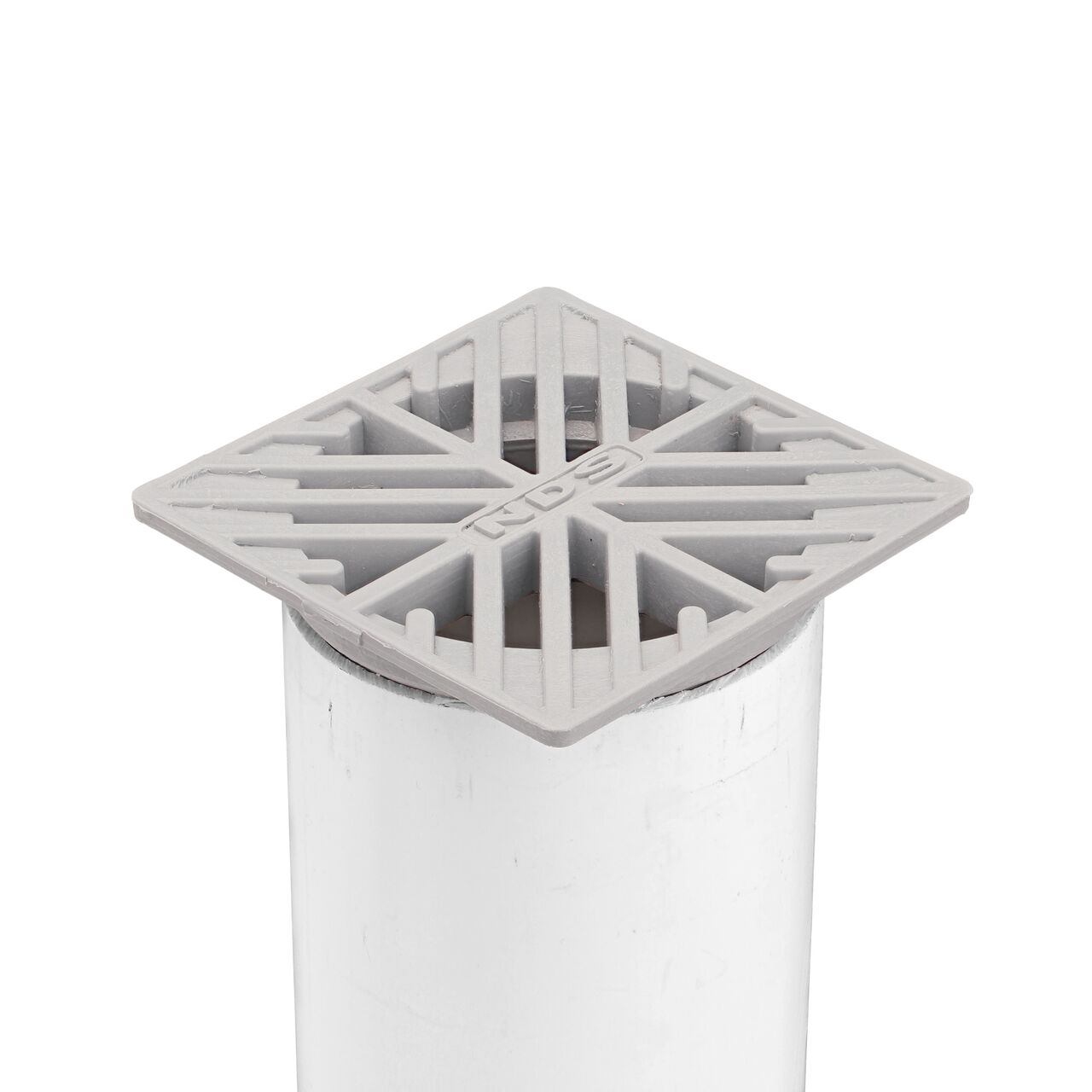 NDS Gray plastic 4 in. Square Grate fits 3 in. Drain Pipes & Fittings installed in 3 in. S&D Pipe (NDS 3)