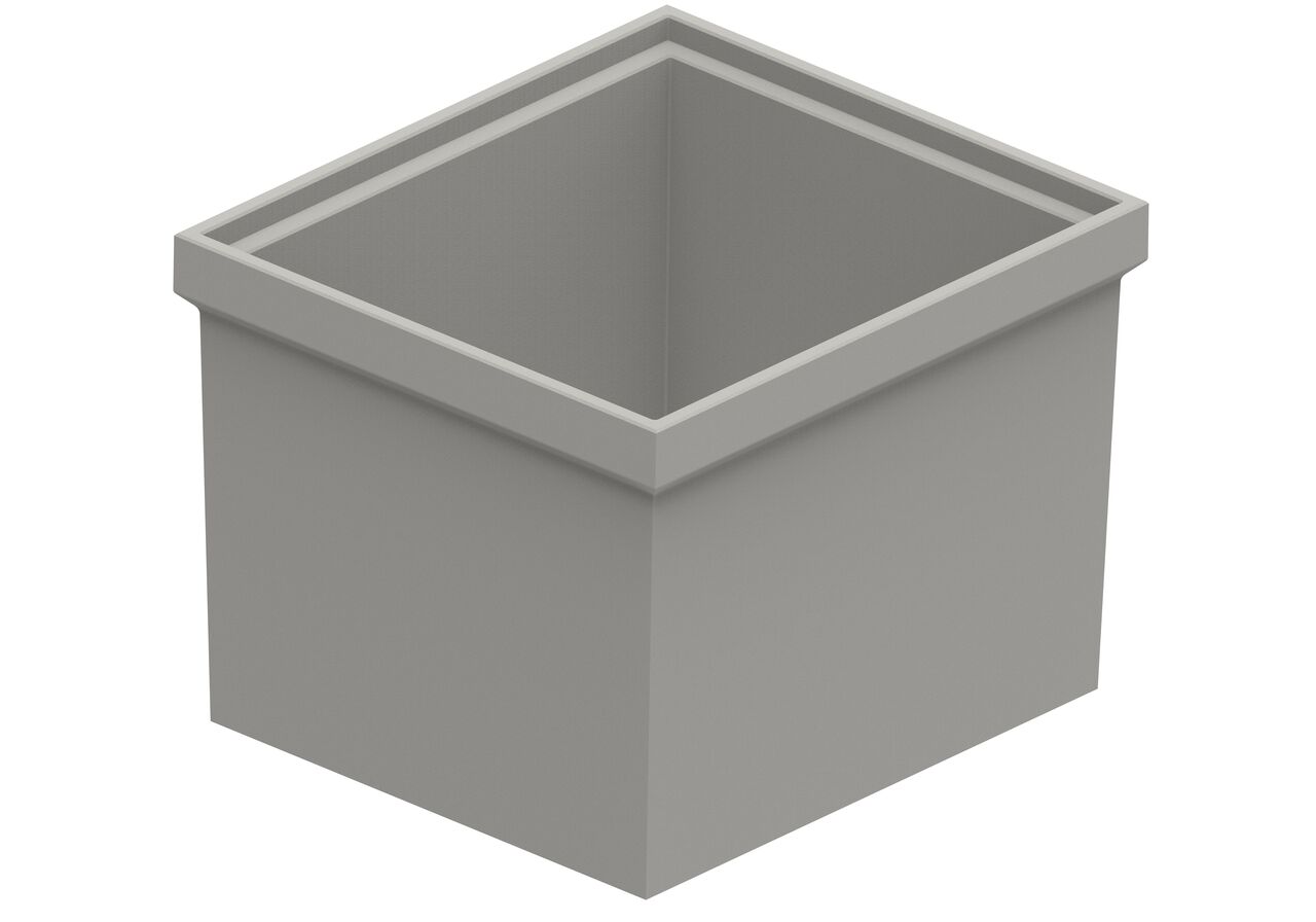 Use the BG-FILCOTEN® 300 Trench Drain Catch Basin Extension Unit (NDS 19060020) as a riser for the BG-FILCOTEN® 300 Trench Drain Catch Basin (NDS 10630292)