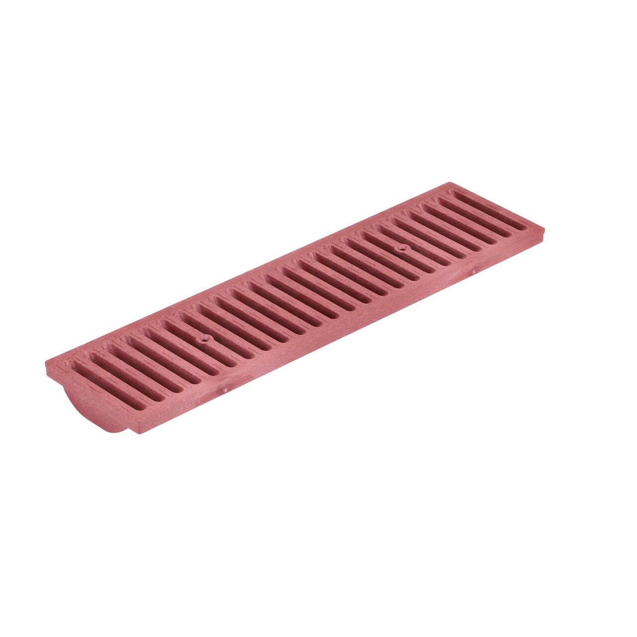 The brick red plastic Dura Slope™ Channel Drain Grate (NDS 665) is 6 in. wide and 2 ft. long