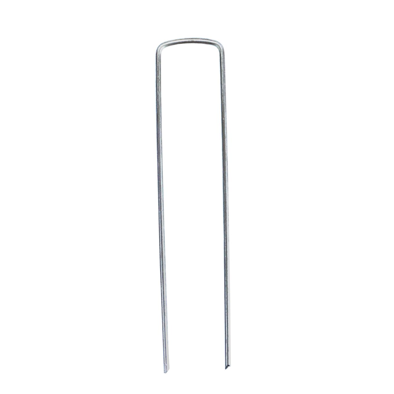 The NDS 6 in. Flat Top Sod Staple In Galvanized Steel (NDS FW6) can hold down multiple sizes of drip supply tubing