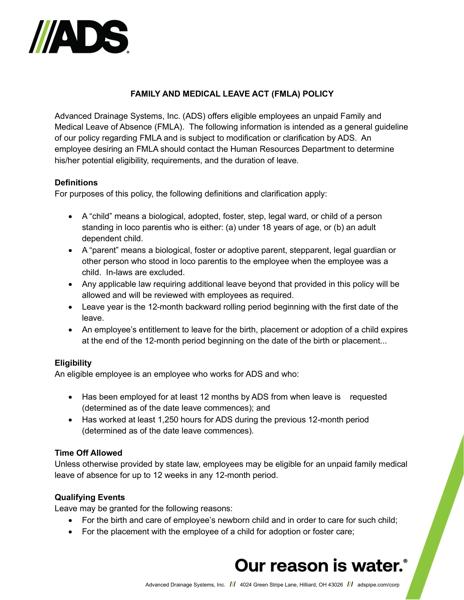 Family and Medical Leave Act (FMLA) Policy