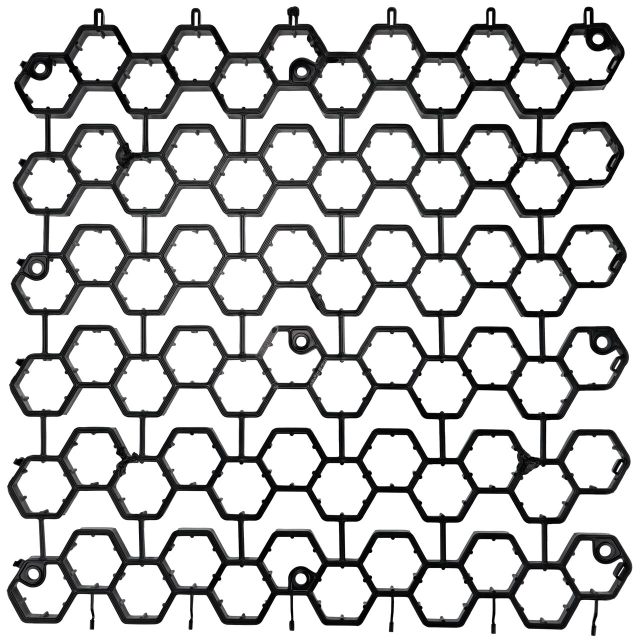 Each 2 ft. X 2 ft. section of the NDS EZ Roll® Grass Pavers features 72 nested honeycomb cells with lateral connection points