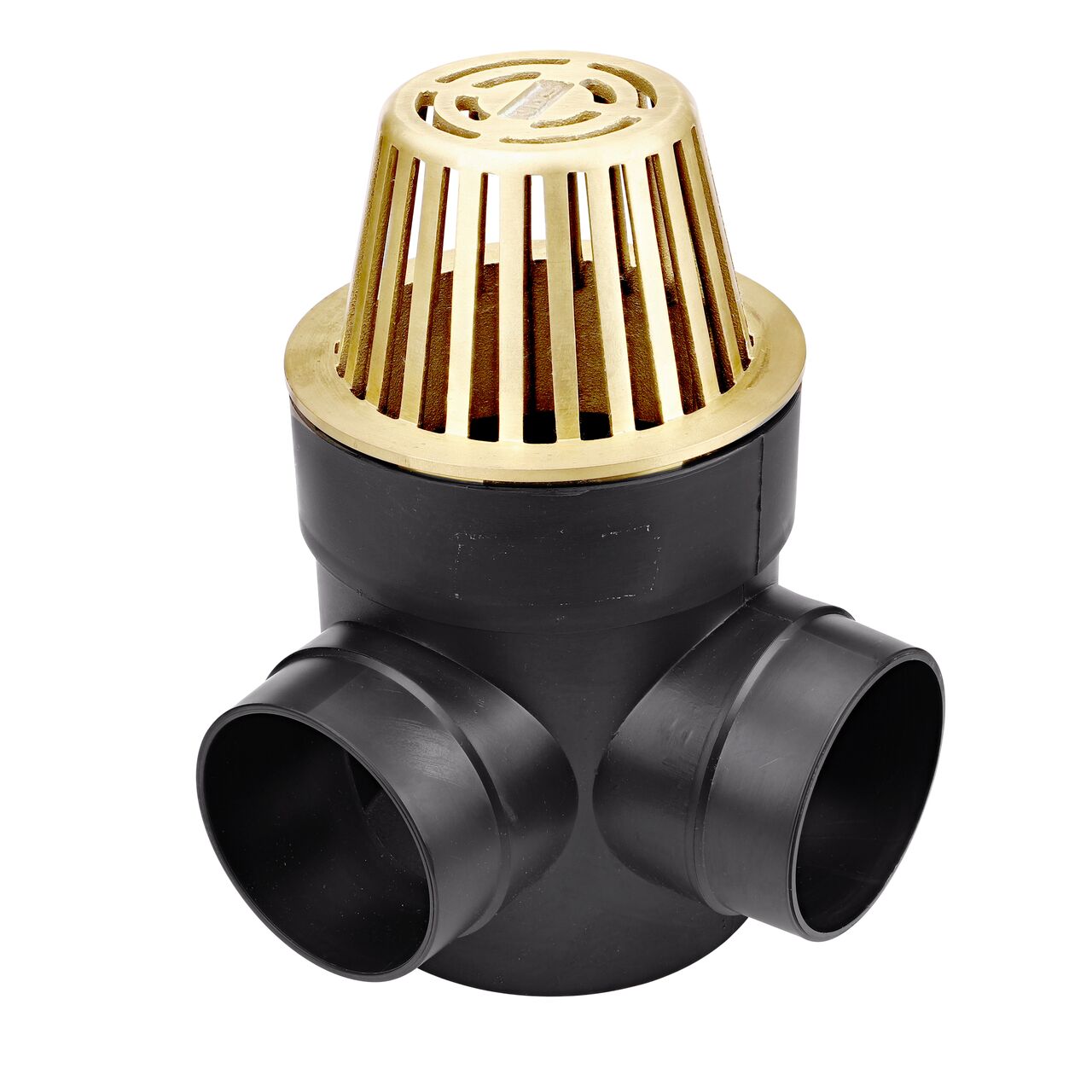 NDS Brass 6 in. Atrum Grate (NDS 90B) installed to a double outlet Spee-D Basin (NDS 205WHS)