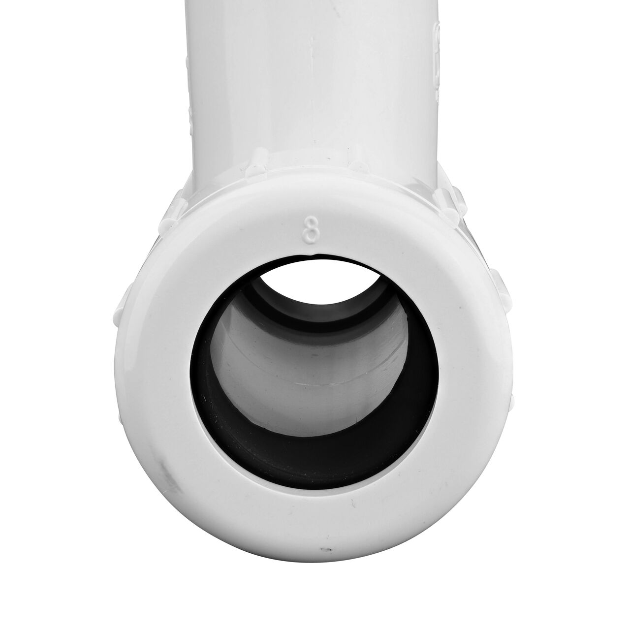 The NDS 1 in. IPS UC X FPT Compression Tee showing the gasket inside the adjustable nut that secures it in place once installed (NDS CPT-1000-T)