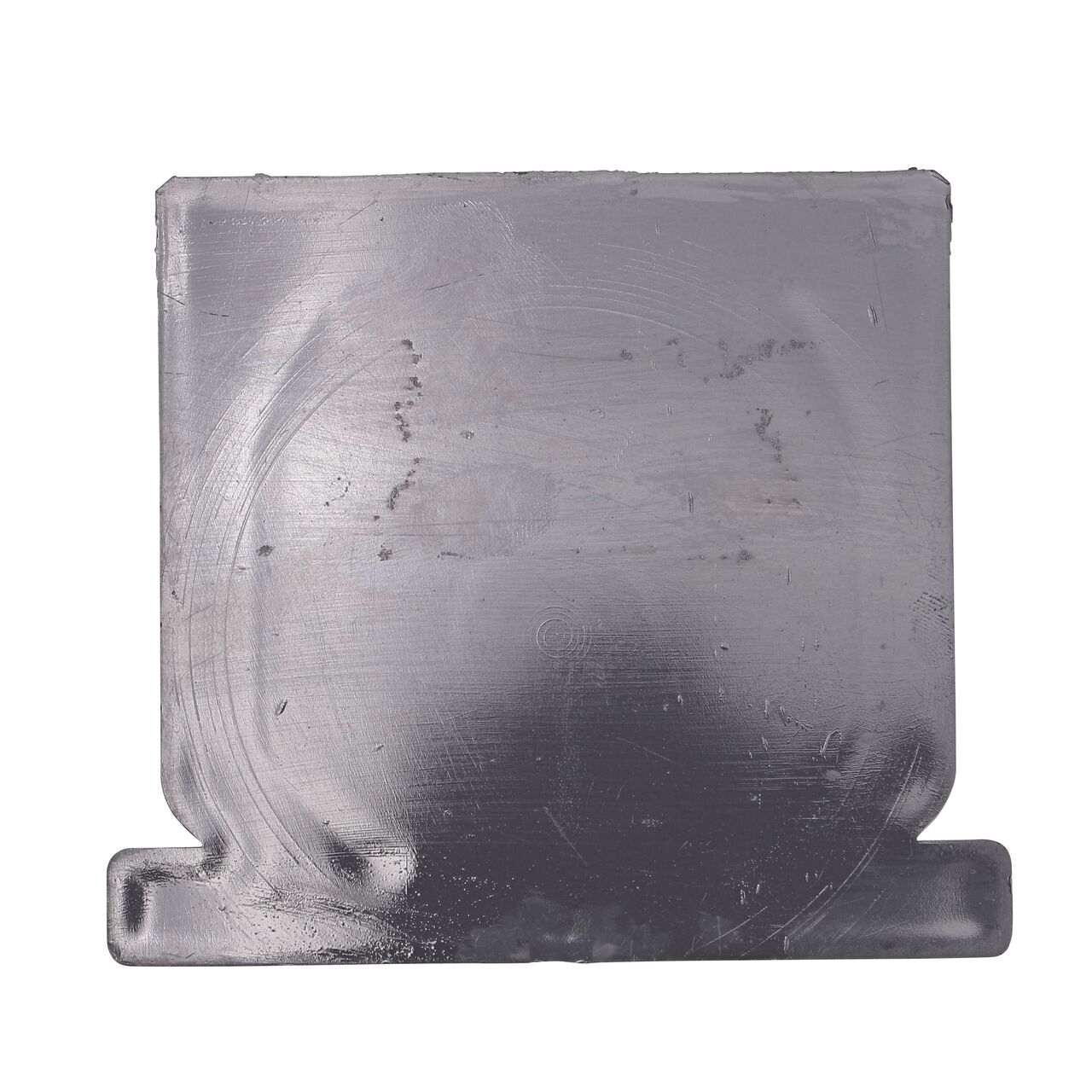 Back side top down view of the NDS Gray Mini Channel™ Drain End Cap (NDS 547, NDS 547*)