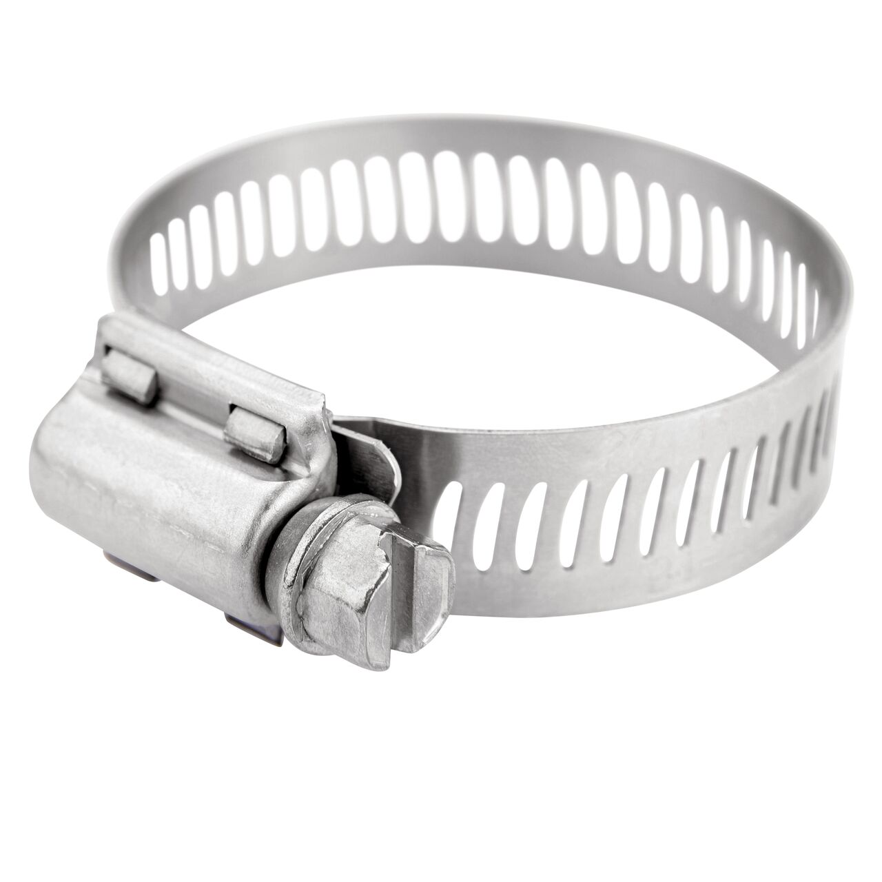 The NDS SAE 20 Worm Drive Hose Clamp with Aero Seal 1/2 in. band width (NDS 64020H) has a heavy duty 4-piece Quadra-Lock design to provide strength and stability; includes underside plate for added strength