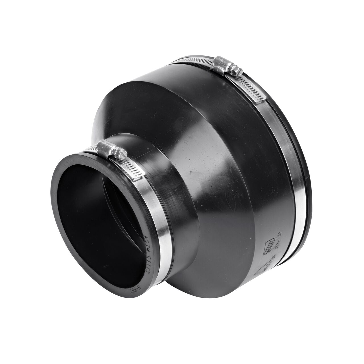 The NDS flex coupling connects 6 in. clay pipe to 4 in. cast iron/sewer & drain or DWV pipes and are to be used in non-pressurized utility and plumbing applications (NDS 02-64)