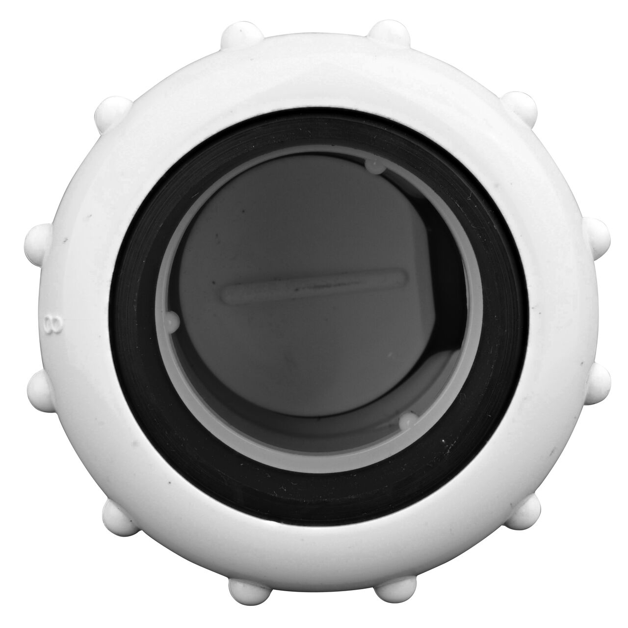 Water is conveyed one-way through the valve when the flap opens on the NDS PVC Sump Pump Swing Check Valve, 1-1/4 and 1-1/2 IPS UC (NDS 1400-15)