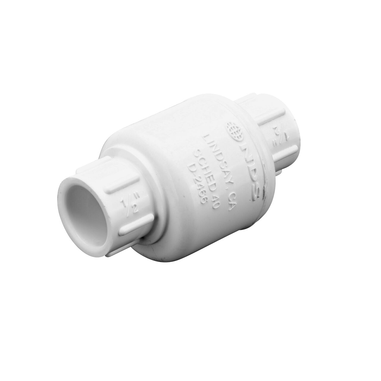NDS White 1/2 in. slip end by slip end PVC Swing Check Valve (NDS 1520-05)