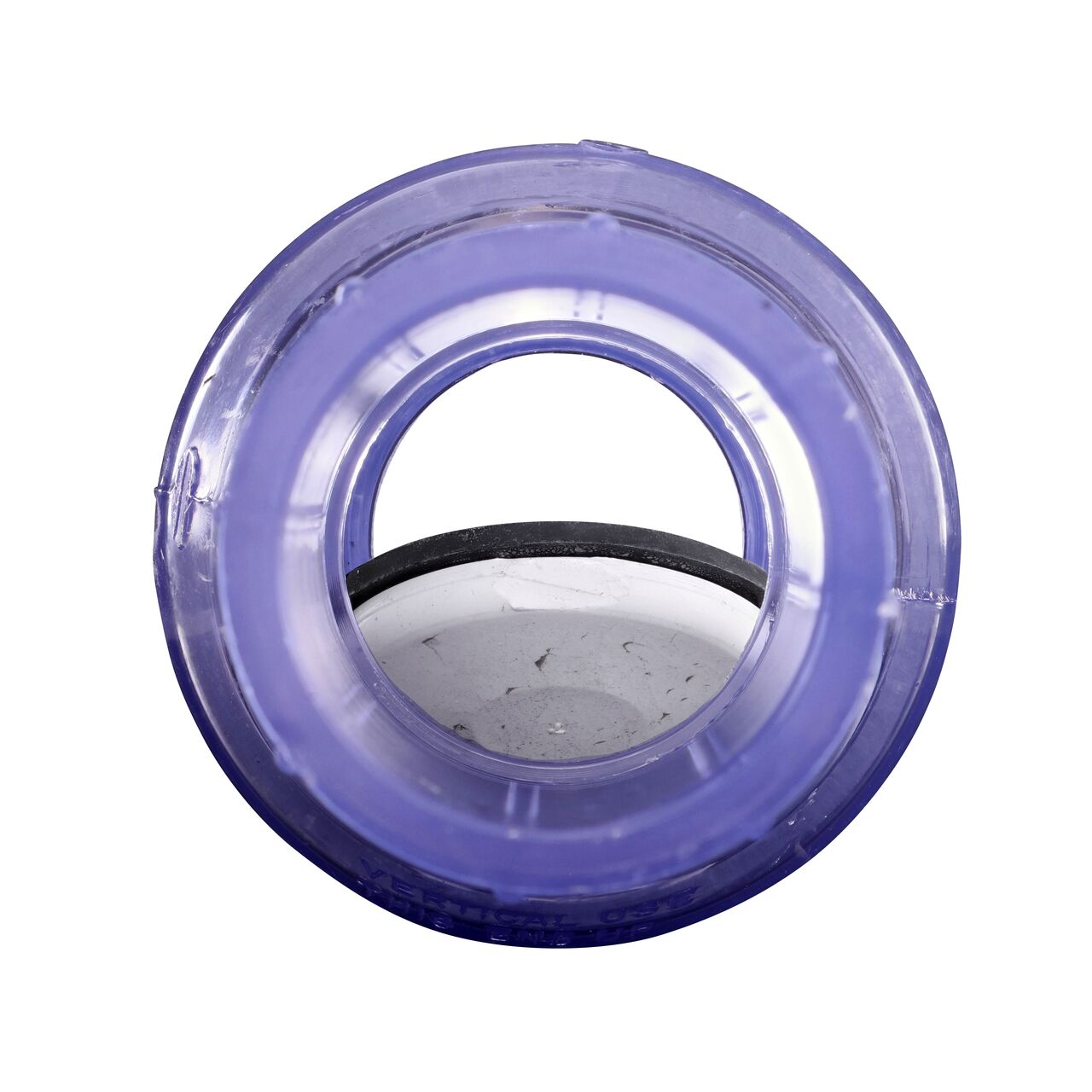 Water is conveyed one-way through the valve when the flap opens on the NDS Clear 1-1/2 in. female end by female end PVC Swing Check Valve (NDS 1520C15F)