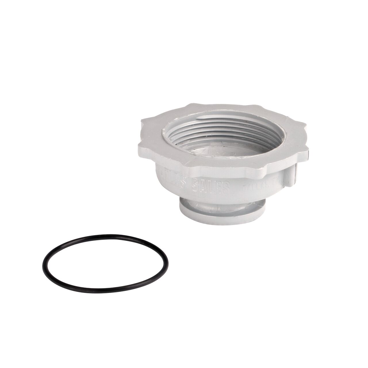 The NDS Gray 2-1/2 in. FPT X 3/4 in. FPT Fire Hydrant Cap (NDS 23-25T) comes with a and EPDM O-ring which secures the seal