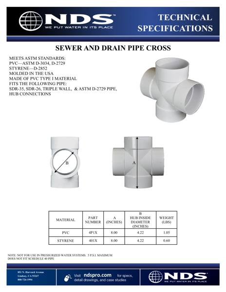 NDS S&D Cross Hub X Hub X Hub X Hub Tech Spec