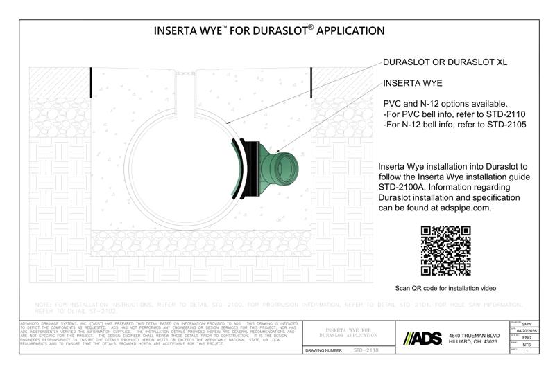 Inserta Wye for Duraslot Applications Detail