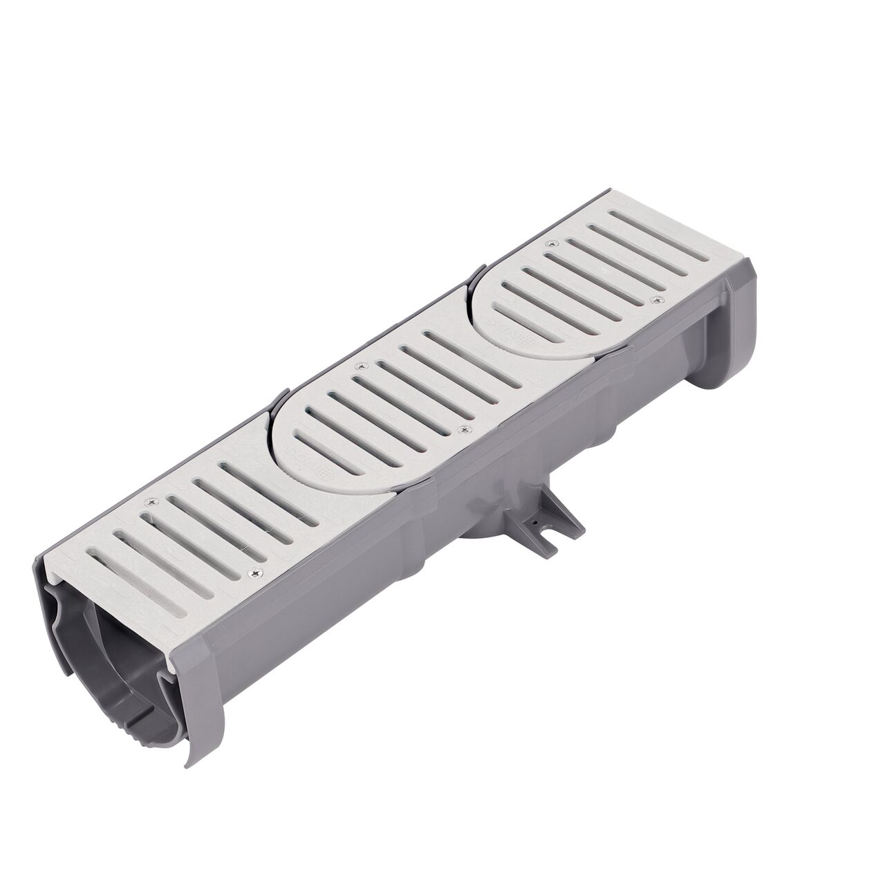 Add a middle piece in between the start and end pieces on the NDS Spee-D® Contour™ Channel Drain Start & End Kit (NDS 400-ACSE-WH) to add a 0 to 9 degrees of angular motion to rotate sections to the desired angle
