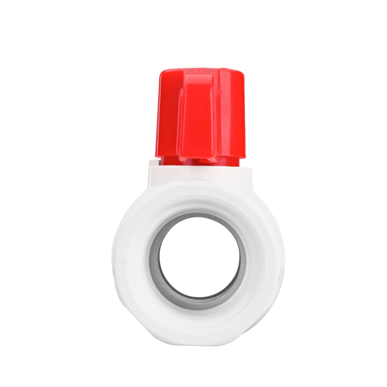 NDS 1 in. PVC IPS Ball Valve direct water flow one-way through pipes when the ball valve opens that is perfect for pool and spa, irrigation, and plumbing installations (NDS E1420-10)