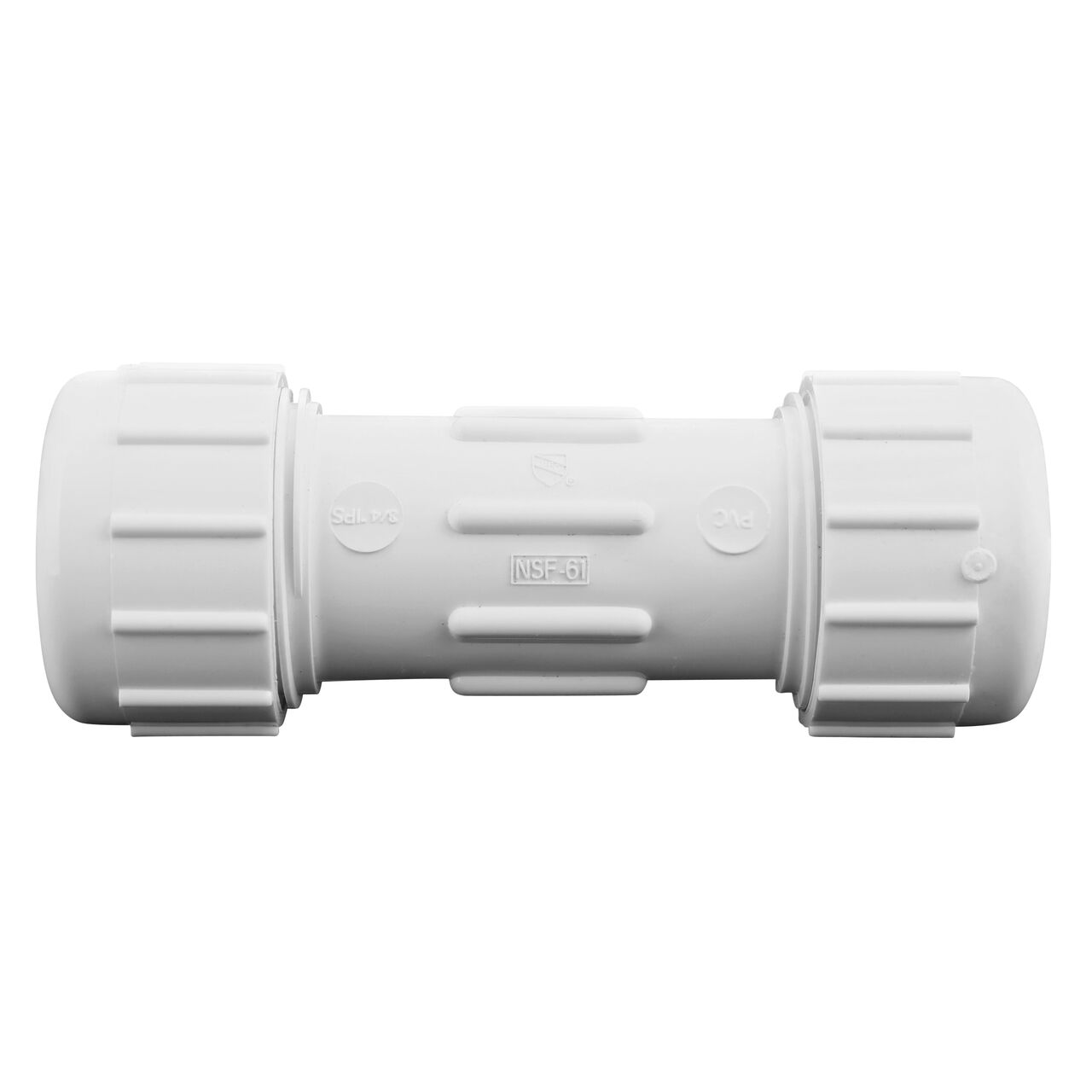 The NDS Compression Coupling is an easy-fit coupling that has two compression ends that slide onto 3/4 in. IPS pipe ends that provide a corrosion-free connection (NDS CPC-0750)
