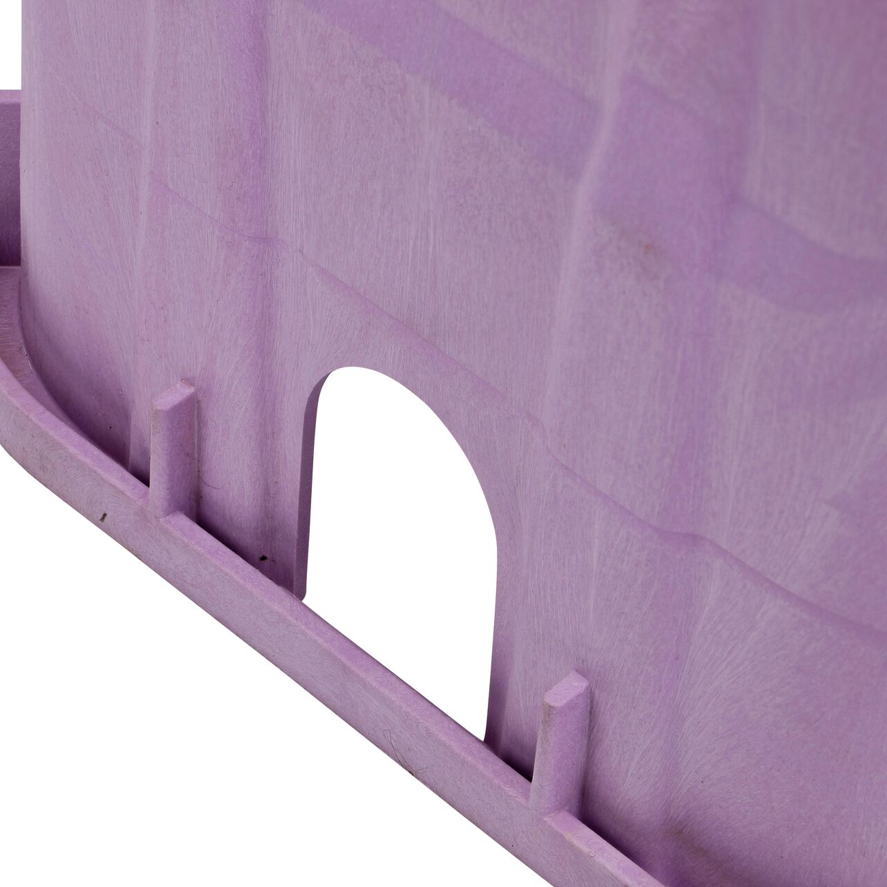Closeup view of the pipe hole on the Purple NDS 13 in. X 20 in. Rectangular Pro-Spec® Series Jumbo Jumbo Valve Box (NDS 318PB) for water and irrigation pipe connections