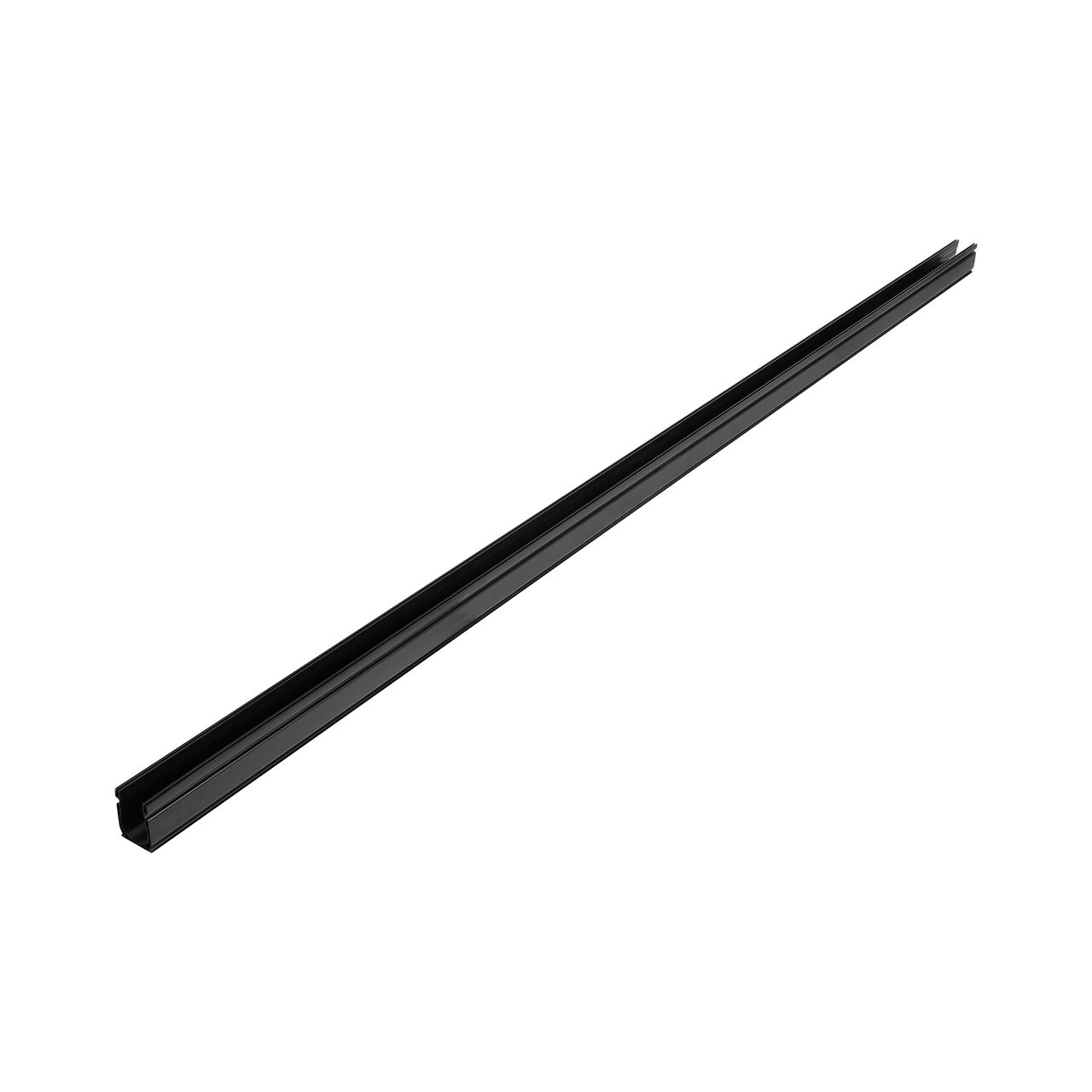 The NDS Black Slim™ Channel Drain (NDS 9209) is 9 feet long and for pool and spa decks, concrete and paver patios, and walkways