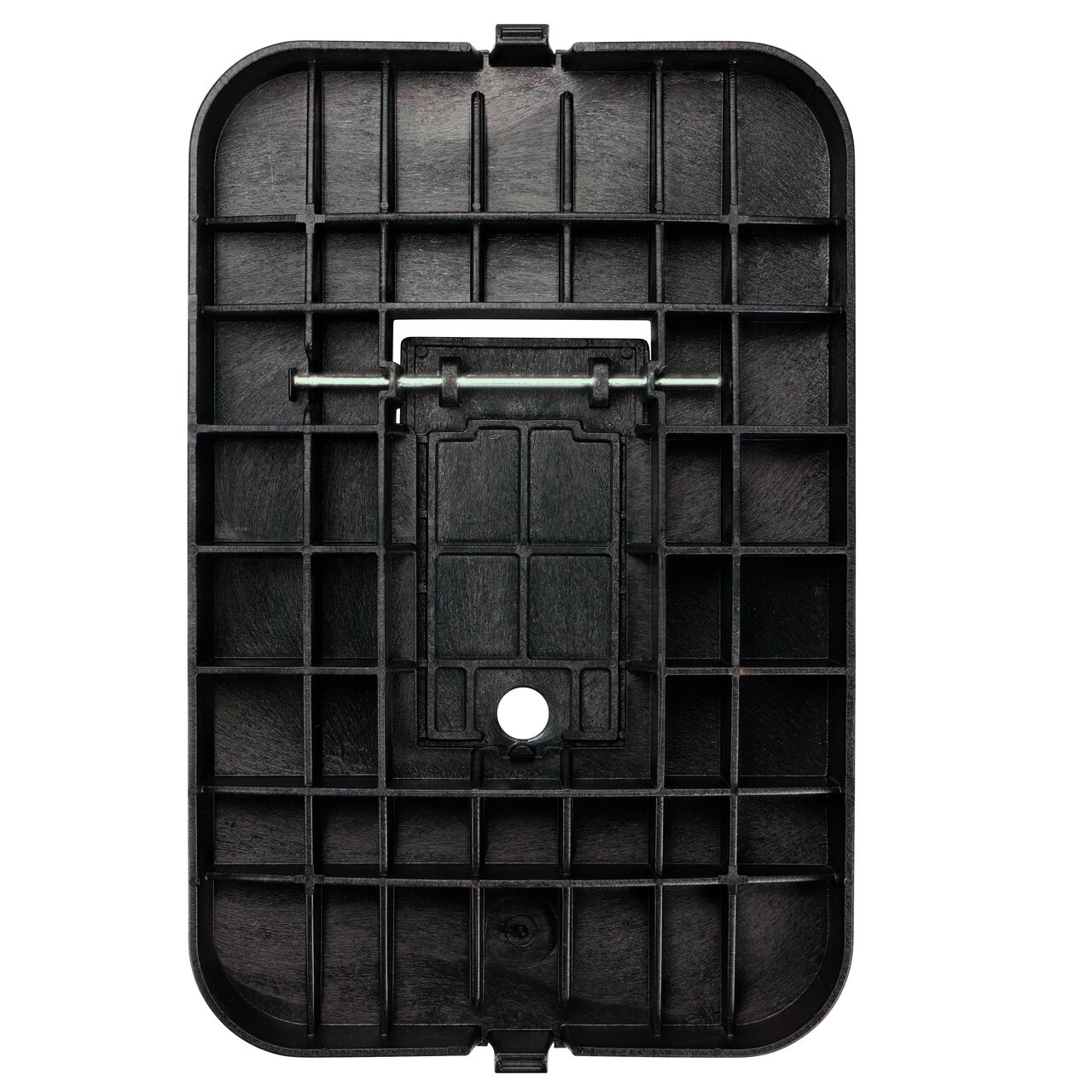 Underside View of the 14 in. X 19 in. Rectangular Black Plastic Drop-In Reader Meter Cover (NDS D1200-DIRB)