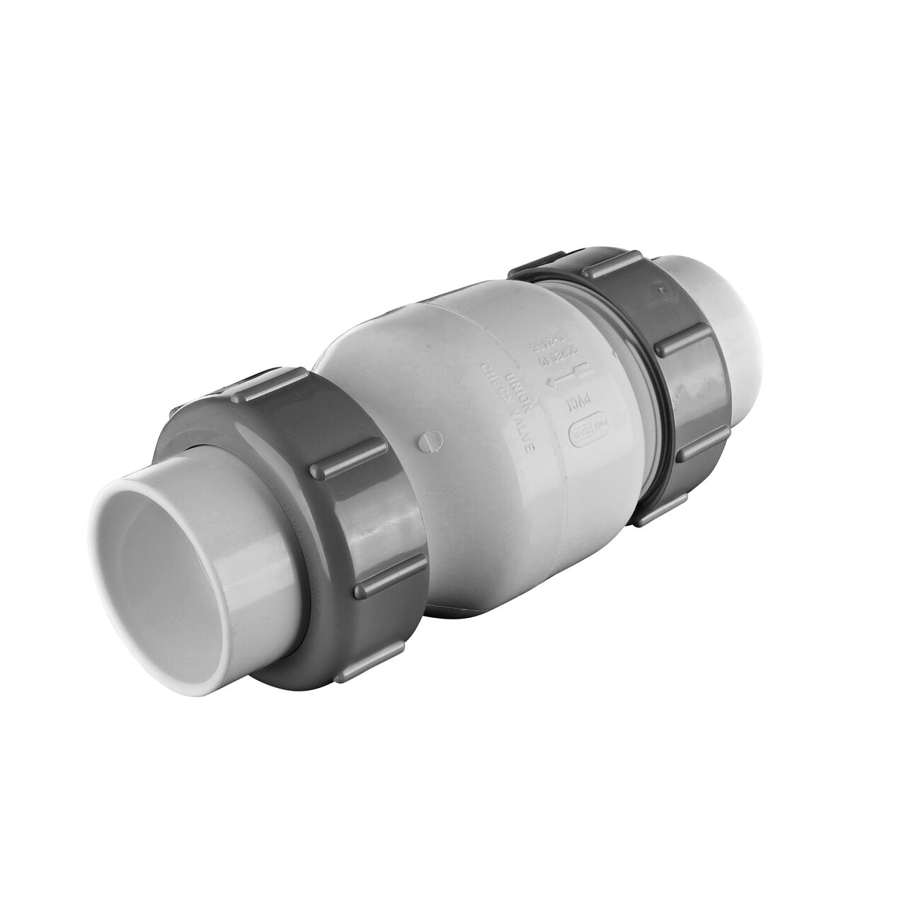NDS White 2 in. slip end by slip end PVC True Union Spring Check Valve with 1/2 lb. Spring (NDS 1700-20)