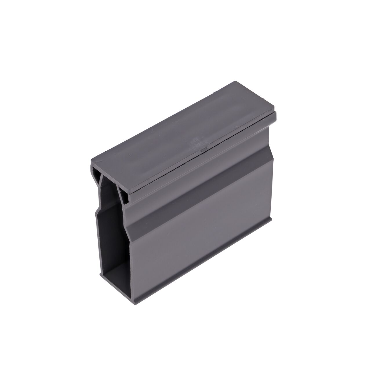 Hero shot of the gray plastic Micro Channel™ Drain Cleanout with a removable top (NDS 8653)