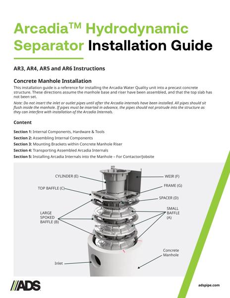 Arcadia Installation Guide - AR3, AR4, AR5, and AR6 Instructions